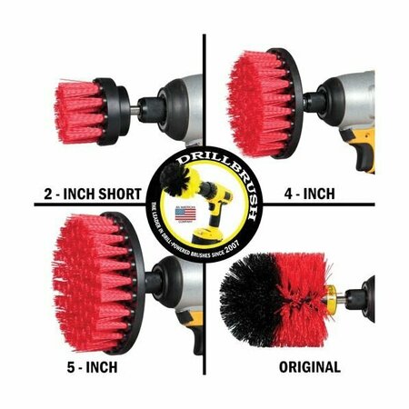 DRILLBRUSH Drill Brush Brush Kit, 1/4 in Arbor/Shank, Nylon Bristle R-S-542O-QC-DB